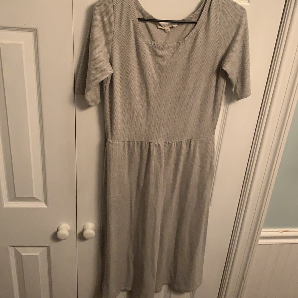 Synergy Organic herringbone soft mid length dress Size Small w/pockets - Picture 6 of 16